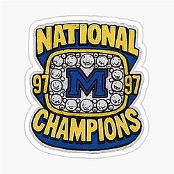 1997 Michigan Wolverines National Champions Ring Vintage Design Sticker