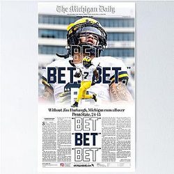 The Michigan Daily Front Cover Poster (Michigan vs Penn State)