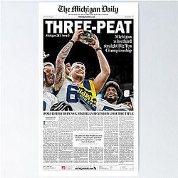 The Michigan Daily Front Cover Big Ten Championship Poster