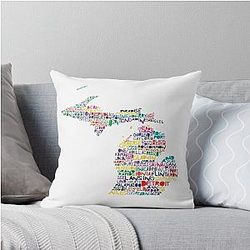 Michigan Colorful Interior Throw Pillow