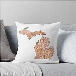 Michigan State's Flowers Throw Pillow