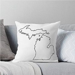 Michigan State Outline Throw Pillow