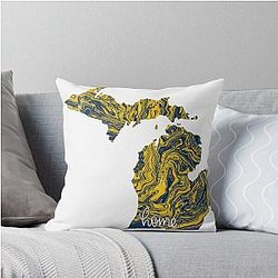 Michigan Is Home Throw Pillow