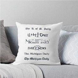 The Michigan Daily's 134th Birthday Throw Pillow
