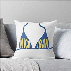 University of Michigan Bikini Throw Pillow