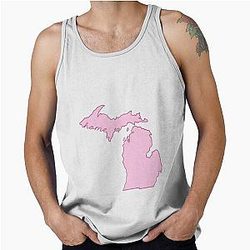 Michigan Home State Pink Tank Top