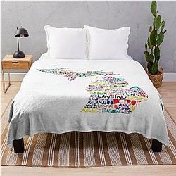 Michigan Colorful Throw Blanket