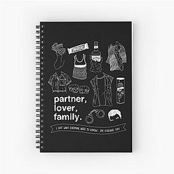 Mickey Milkovich thinks flat lay design - white Spiral Notebook