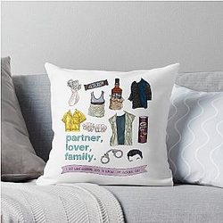 Mickey Flatlay Color Throw Pillow