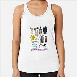 Mickey Milkovich Flatlay - Color Racerback Tank Top