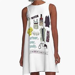 Mickey Milkovich thinks flatlay - color A-line dress