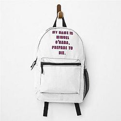 My Name is Miguel O'Hara: Funny Movie Quote on a Backpack