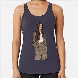 Mikey Madison in a suit Racer Tank Top