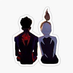Cute Gwen Stacy and Miles Morales Across the Spider Verse Stickers