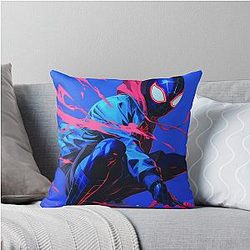 Miles Morales Neon Throw Pillow