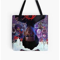 Spider Man Miles Morales Collage All Over Print Tote Bag