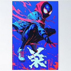 Miles Morales Neon Poster