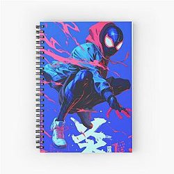 Miles Morales Neon Poster Spiral Notebook