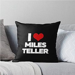 I Love Miles Teller Throw Pillow