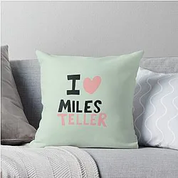 I Love Miles Teller Throw Pillow