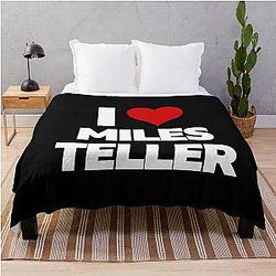 I Love Miles Teller Throw Blanket