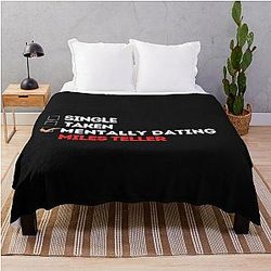 Mentally Dating Miles Teller Throw Blanket