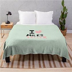I Love Miles Teller Throw Blanket