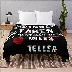 Mentally Dating Miles Teller Throw Blanket