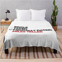 Mentally dating Miles Teller throw blanket