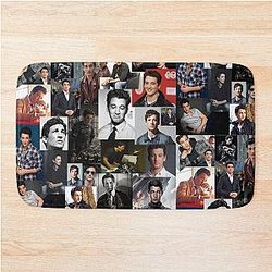 Miles Teller Abstract Square Photos Collage Bath Mat