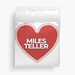 I Heart Miles Teller Duvet Cover