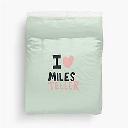 I Love Miles Teller Duvet Cover
