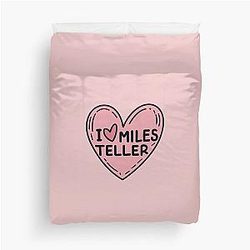 I Love Miles Teller Duvet Cover