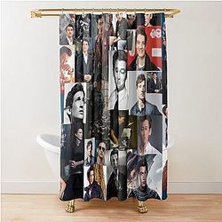 Miles Teller Abstract Seamless Collage Shower Curtain