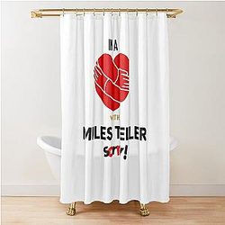 In a Relationship with Miles Teller Shower Curtain