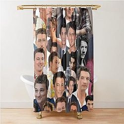 Miles Teller Photo Collage Shower Curtain