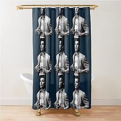New Miles Teller Character Black and White Design Sticker Shower Curtain