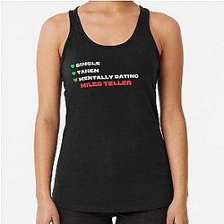 Mentally Dating Miles Teller White Racerback Tank Top