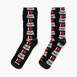 I Love Miles Teller Socks