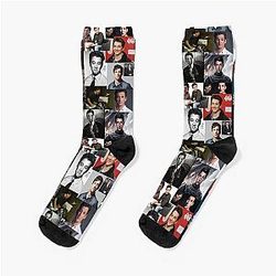 Miles Teller Abstract Square Photos Collage Socks
