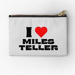 I Love Miles Teller Black Zipper Pouch