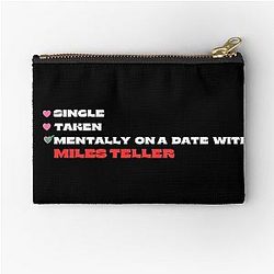 Mentally on Date with Miles Teller Zipper Pouch