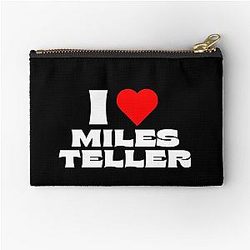 I Love Miles Teller White Zipper Pouch
