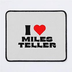 I Love Miles Teller Black Mouse Pad