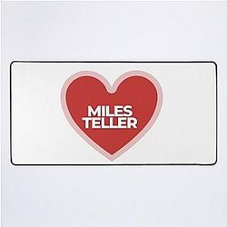 I Heart Miles Teller Desk Mat