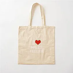 I Love Miles Teller Cotton Tote Bag