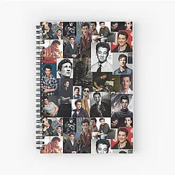 Miles Teller Abstract Square Photos Seamless Collage Spiral Notebook