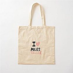 I Love Miles Teller Cotton Tote Bag