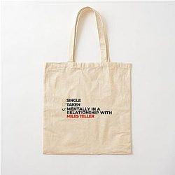 Mentally in a relationship with Miles Teller Cotton tote bag