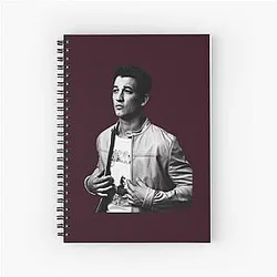 New Trending Miles Teller Black White Design Spiral Notebook